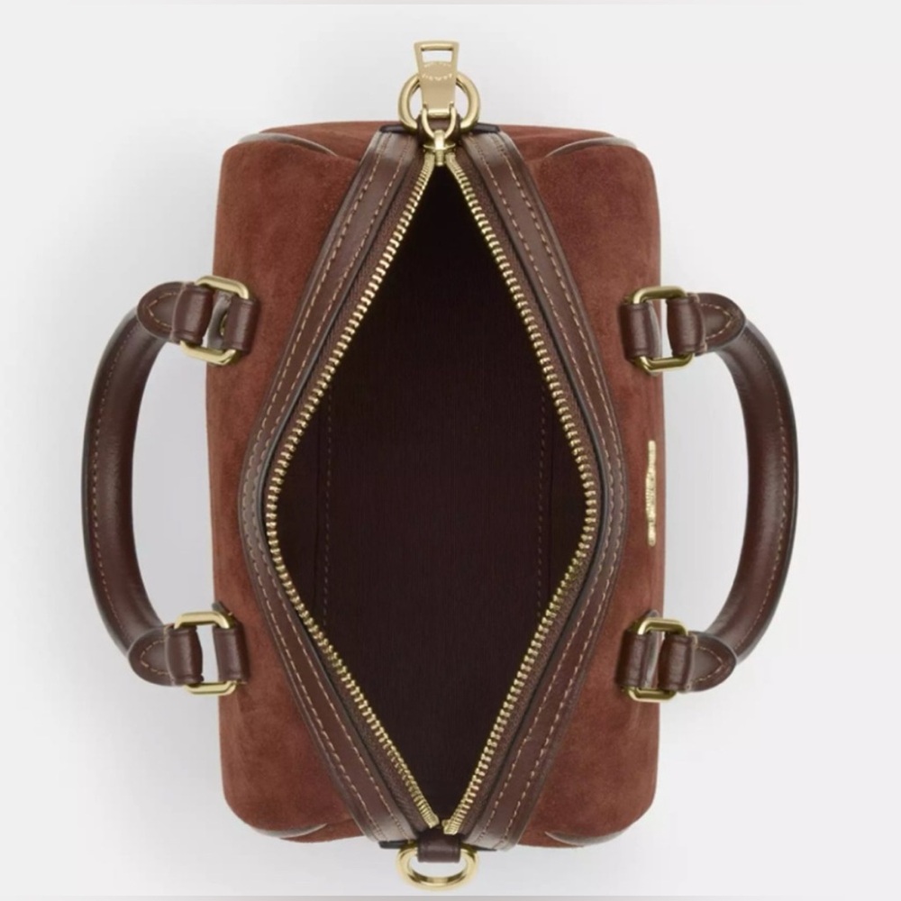 New Coach Mini Rowan Crossbody Bag CCF29, suede/Im/Vintage Brown - Picture 12 of 13